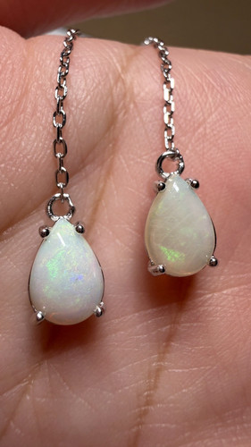 Natural solid opal - opal, earrings