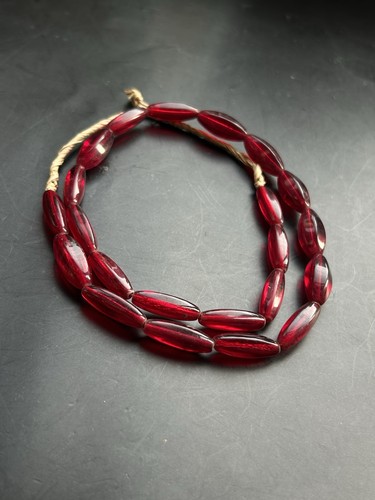 Venetian red czech glass trade - red,