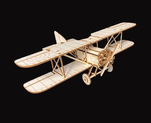 Laser cut wooden ww1 biplane - laser,