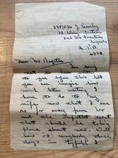WWII Letter from J. Coveley
