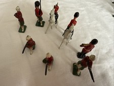 2 Crescent Soldiers on Horseback with 6 Other Unbranded Lead Soldiers