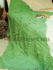 Knitting Pattern  Make Leaf Design Afghan/Blanket Make Any Size Joining Squares
