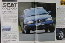 Original 1996 Autocar extracted mag road test SEAT CORDOBA 1.6 SX, No 4200