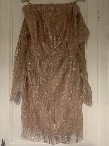 Dusty pink dress gold glitter - pink,