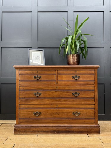 Edwardian walnut chest - edwardian,
