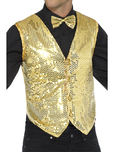 Smiffys sequin waistcoat gold - sequin,