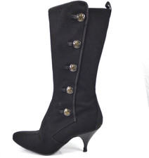 Patrick Cox Boots Shoes Military Y2K Black Mid Heel Admiral size UK 7.5