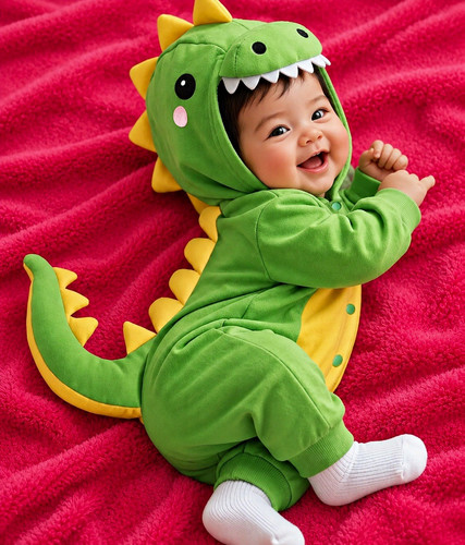Green dinosaur hooded - hooded,