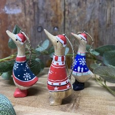 Set of 3 hand carved Christmas