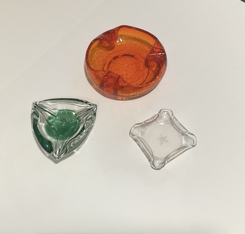 Vintage glass ashtrays - vintage, lot