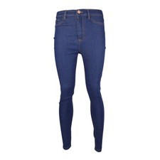 Ladies High Waisted Back Pocket Skinny Denim Stretch Jeans Jeggings Trouser AR1