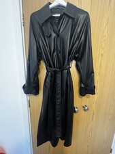Zara Women's Faux Leather Trench Coat Size Xs
