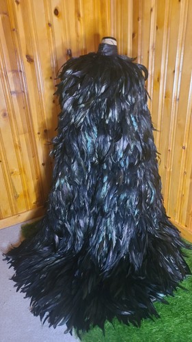 Black rooster feather cloak - rooster,