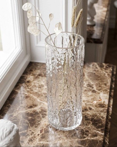 Clear textured glass - glass, flower