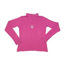 Spyder Women's Fleece Lightweight 1/4 Zip Cotton Pink Jeweled Small Shimmer Bug
