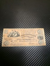 Confederate States of America Ten Dollar Banknote 1861