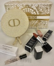 DIOR Jewellery Pouch Travel Set- Rouge Lipstick Velvet•Lip Gloss•Perfume Sample