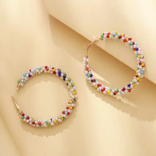 Bohemian large hoop earrings - large,