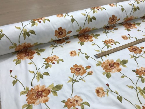 Linen effect embroidery floral - linen,