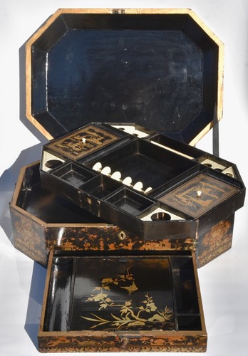 Antique chinese lacquer - chinese, sewing
