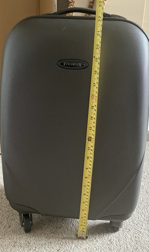 Grey suitcase with spinner - with,