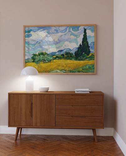 Wheatfield with cypress van - cypress,,