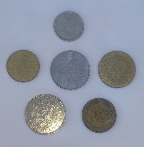 Random old foreign coins - random,