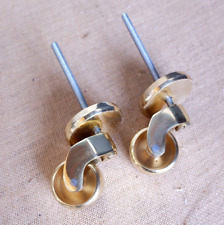 New Pair of Large Solid Brass Castors Furniture Stool Sofa Chair Legs Wheels