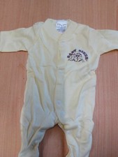 Baby Biker - Slogan Babygrow Sleep Suit Yellow - Clearance