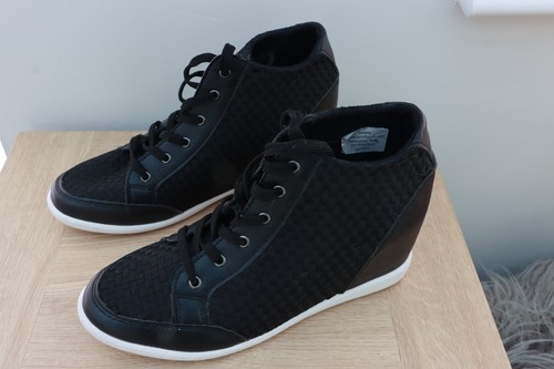 Ladies black hidden wedge - hidden,