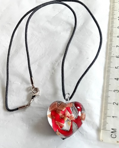 Murano glass heart pendant - murano,