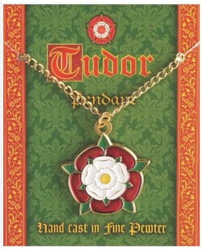 Tudor rose enamel pendant - tudor,