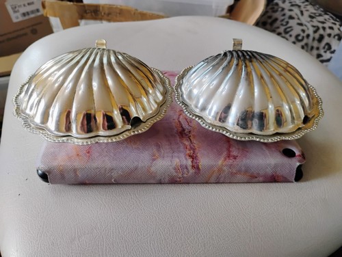 Two silver plated oyster