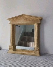 Stunning Corinthian Arch Wooden Mirror Carved Pillars Cream Roman Grecian Style