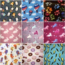 SALE! Anti Pill Polar Fleece Fabric Print Patterns Soft Washable Material 1.5mx1
