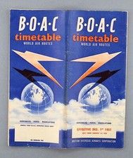 BOAC VINTAGE AIRLINE TIMETABLE