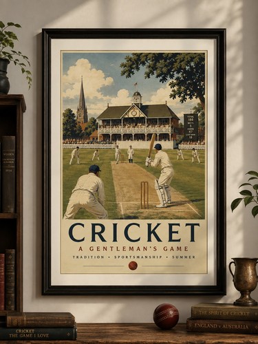 Cricket poster vintage style - vintage,