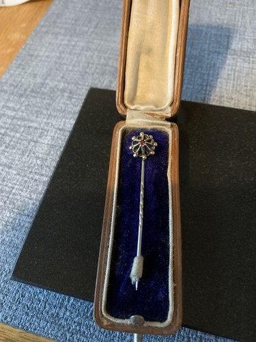 Antique stick pin - red, stone