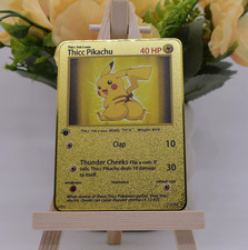 Thicc Pikachu Gold Metal Pokémon Card-Collectible/Gift/Display new