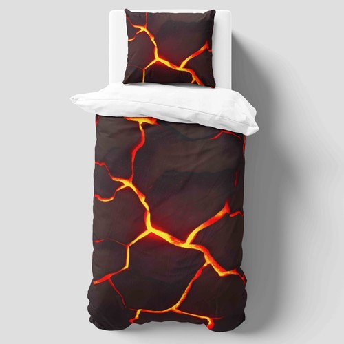 Lava red duvet cover single - red,