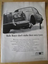 ROLLS ROYCE DON'T MAKE THEIR OWN TYRES AVON TYRES 1968 ADVERT A4 FILE 45