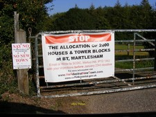 Photo 6x4 Protest Banner on Mill Road Newbourne LinkExternal link c2011