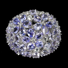 925 Sterling Silver Ring Pear Tanzanite Natural Gemstone Jewelry Size 8 Gift