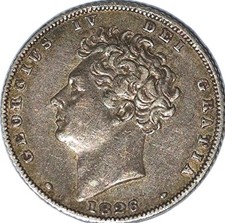 1826 George IV Sixpence Silver