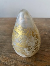 Golden Isle Of Wight Egg Studio Art Glass PaperWeight 0.194kg  8cm  Label VGC