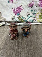 2 X NyForm Trolls Vintage Collectors Rare - 9cm Tall *As Seen*