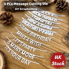 5 Pcs Message Flags Cutting Dies Card Embossed Stencil Craft DIY Scrapbooking