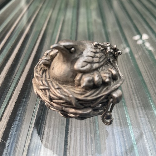 Vintage pewter hinged trinket - vintage,