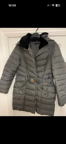 Grey hooded belted long - f&f,