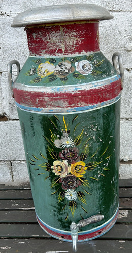 Vintage canal ware milk churn - canal,